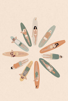 Obraz na płótnie National Surfing Day Illustration