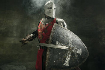 Obraz na płótnie One medeival warrior or knight in