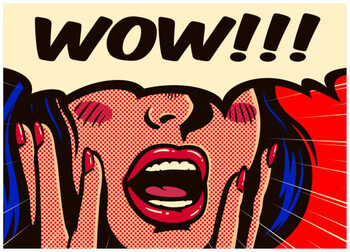 Obraz na płótnie Retro pop art surprised and excited