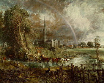 Obraz na płótnie Salisbury Cathedral From the Meadows, 1831