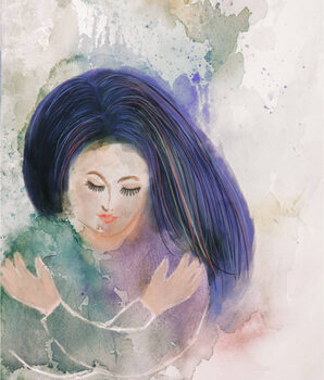 Obraz na płótnie Self Hug - woman embracing herself