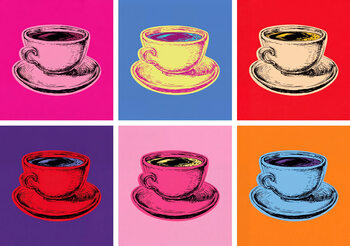 Obraz na płótnie Set Coffee Mug Vector Illustration Pop Art Style