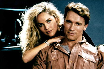 Obraz na płótnie Sharon Stone and Arnold Scharzenegger