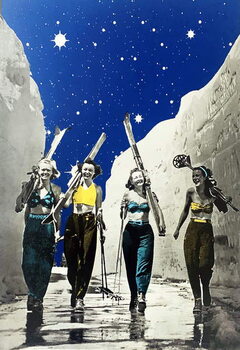 Obraz na płótnie Skiing girls, 2022