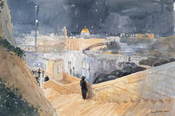 Obraz na płótnie The Western Wall, Night, Jerusalem, 2019