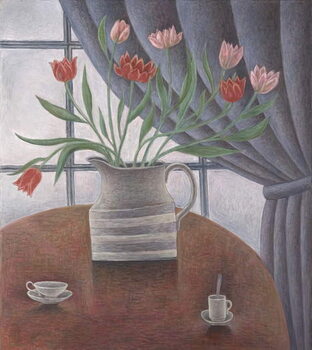Obraz na płótnie Tulips, Curtain, Cups, 2002