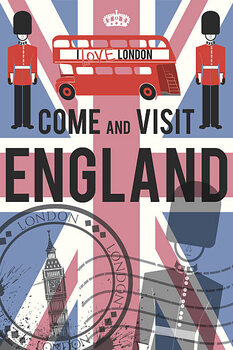Obraz na płótnie vector England travel invitation poster