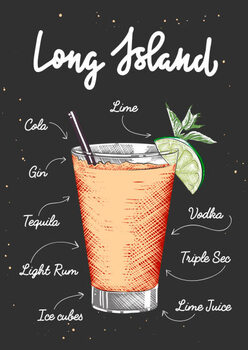 Obraz na płótnie Vector engraved style Long Island alcoholic
