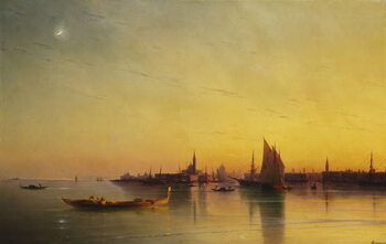 Obraz na płótnie Venice from the Lagoon at Sunset, 1873