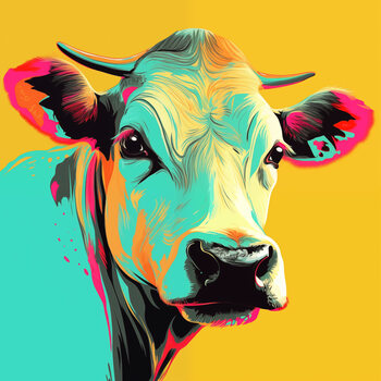 Obraz na płótnie Vibrant Pop Art Cow