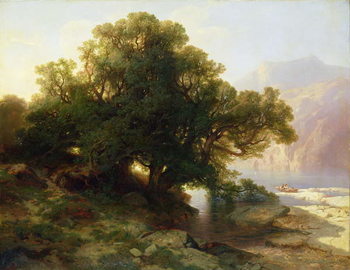 Obraz na płótnie View of Lake Thuner, 1854