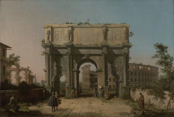 Obraz na płótnie View of the Arch of Constantine with the Colosseum