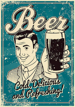 Obraz na płótnie Vintage Screen Printed Beer Poster
