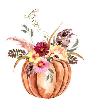 Obraz na płótnie Watercolor fall illustration