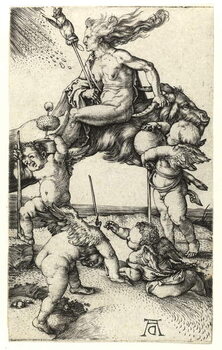 Obraz na płótnie Witch riding backwards on a goat, c.1505