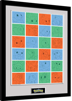 Zarámovaný plakát Pokemon - First Partner Grid