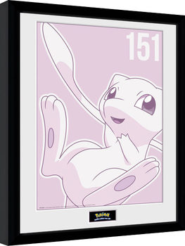 Ingelijste poster Pokemon - Mew Mono