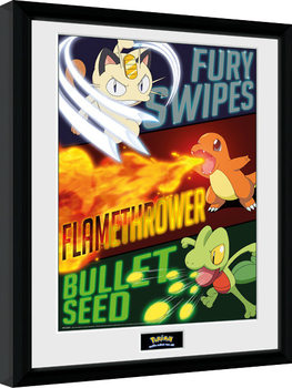 Ingelijste poster Pokemon - Moves
