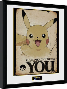Ingelijste poster Pokemon - Pikachu Needs You