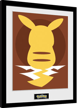 Gerahmte Poster Pokemon - Pikachu Silho 25