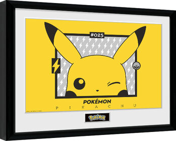 Poster enmarcado Pokemon - Pikachu wink
