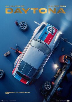 Umělecký tisk Porsche 911 Carrera RSR - 24H of Daytona - 1973