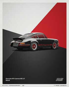 Umělecký tisk Porsche 911 RS - 1973 - Black