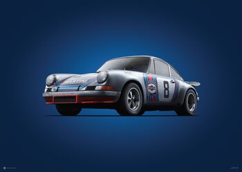 Εκτύπωση έργου τέχνης Porsche 911 RSR - Martini - Targa Florio - 1973