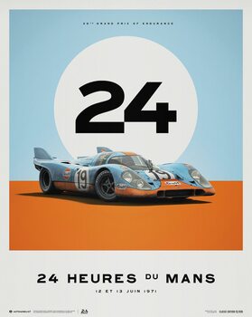 Porsche 917 - Gulf - 24 Hours of Le Mans - 1971 Festmény reprodukció