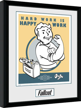 Fallout - Hard Work Inramad poster