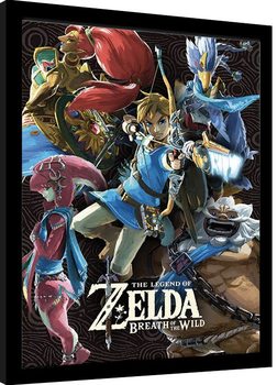Inramad poster The Legend Of Zelda: Breath Of The Wild - Divine Beasts Collage