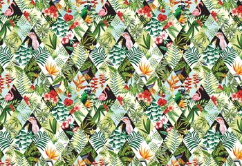 Carta da parati Modern Tropical Pattern