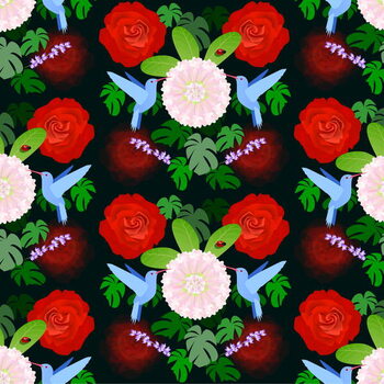 Carta da parati The Ladybird and the Hummingbird