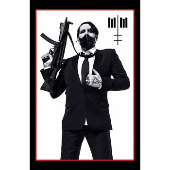 Poster textil Marilyn Manson - Machine Gun