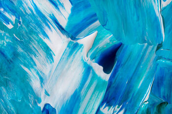 Poster Abstract painting blue background. A fragment