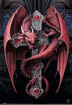 Gerahmtes 3D-Poster ANNE STOKES - gothic dragon