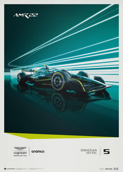 Kunstdruk Aston Martin Aramco Cognizant Formula 1 Team - Sebastian Vettel - 2022 - Limited Edition