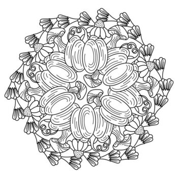 Poster Autumn harvest Beer Fest. Mandala coloring book