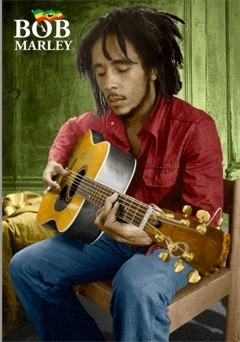 Gerahmtes 3D-Poster Bob Marley - guitar
