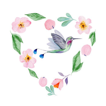 Poster Cute watercolor hand drawn frames from