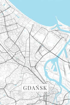 Poster Gdansk white
