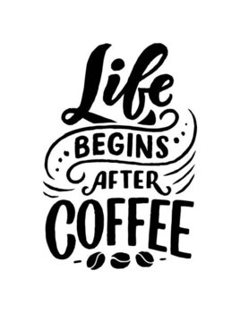 Poster Hand lettering quote with sketches for