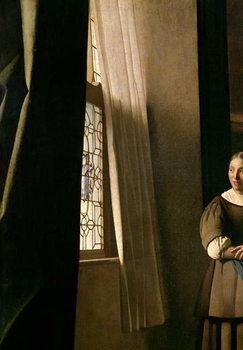 Poster Lady writing a letter with her Maid, c.1670