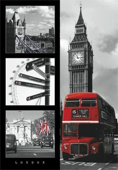 Gerahmtes 3D-Poster London red bus