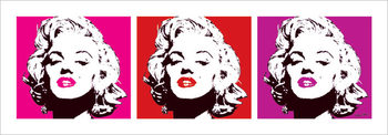 Marilyn Monroe - Red Triptych Kunstdruk