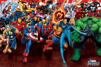 Póster  MARVEL HEROES - ataque