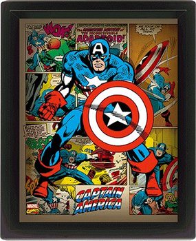 3D Poster Marvel Retro - Captain America