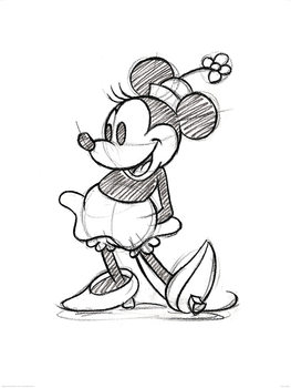 Minnie Mouse - Sketched - Single Kunstdruk