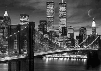Póster 3D enmarcado Nueva York - skyline