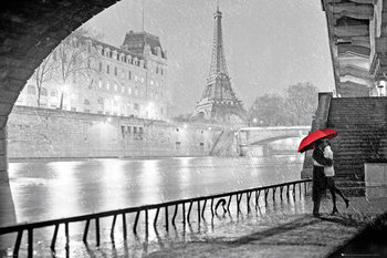 Parijs - Eiffel tower kiss Poster